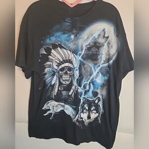 Native American vintage tee shirt wolf Collage
